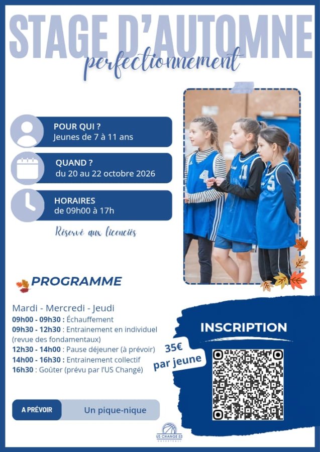 Stage de perfectionnement d'automne U7/ U9 / U11
