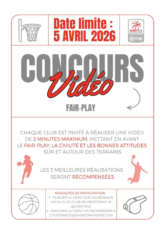 Concours vidéo « Fair-play » : Comité Départemental de Basket-Ball de la Mayenne