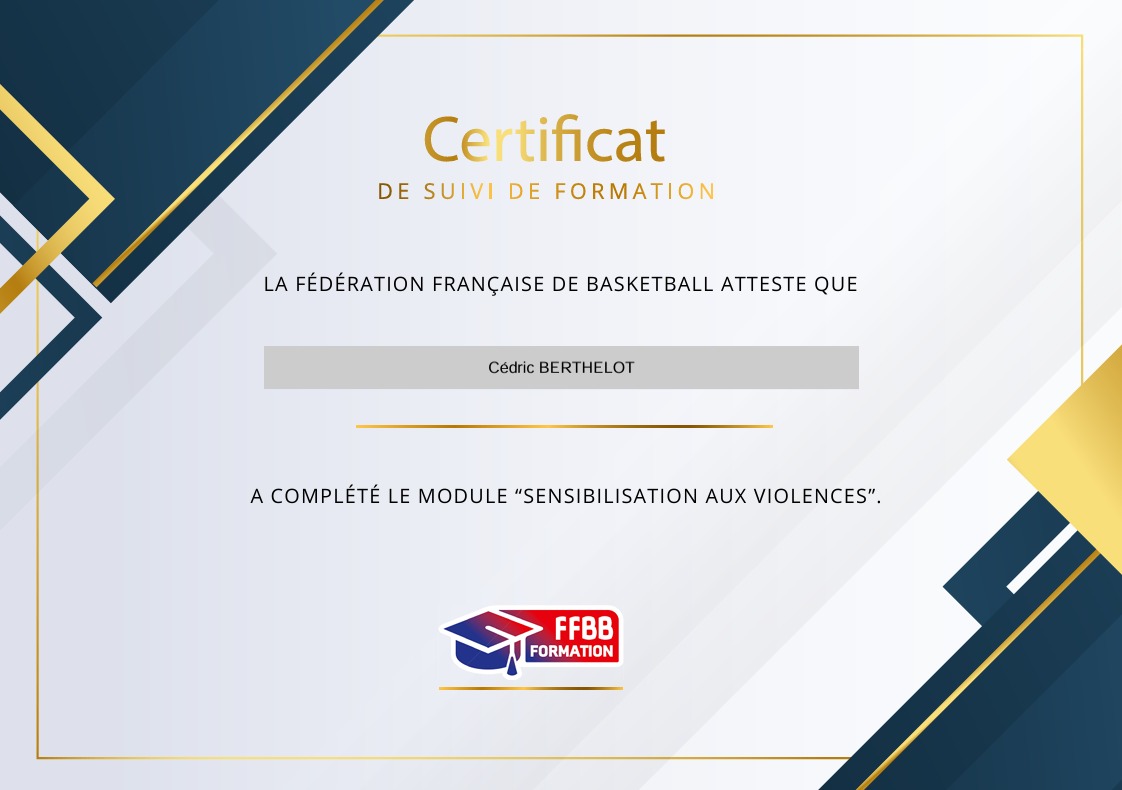 Certificat Sensibilisation aux violences