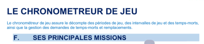 Rôle du chronométreur de jeu